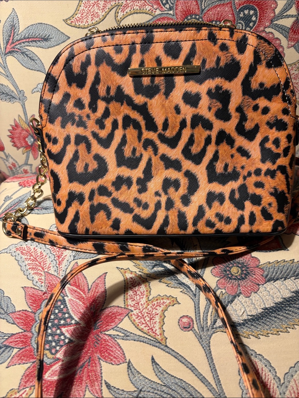 Steve Madden Orange & Black Leopard Crossbody NWOT